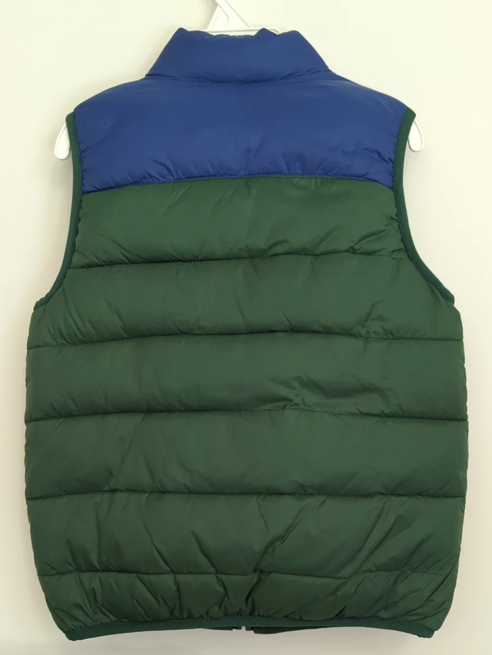 Janie and Jack Green and Blue Quilted Plaid Reversible Puffer Vest Size 5-6